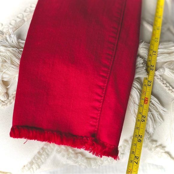 7 FOR ALL MANKIND | 28 | Frayed Hem Cigarette Skinny Cotton High Cropped Jeans - Picture 10 of 15